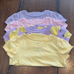 Falls Creek 18 month girls T shirts (4) Lemons Purple pink Yellow NEW NWT